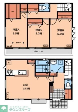 小川町1丁目478戸建賃貸住宅の物件間取画像